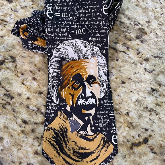 Rene Chagal Hand Made Novelty Albert Einstein Tie Neck Tie Necktie - Picture 1 of 8